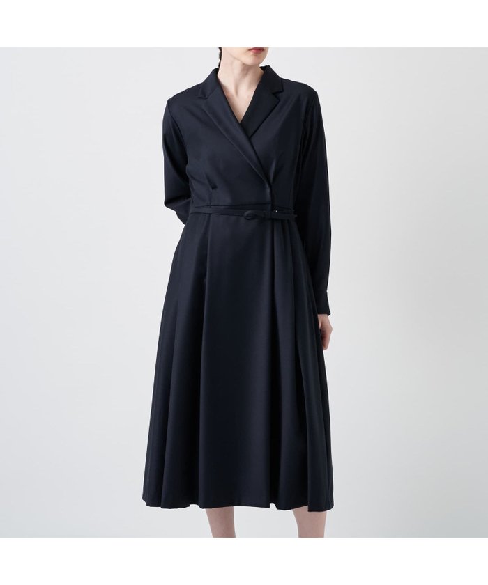 【レリアン/LEILIAN】のラペルドフレアワンピース インテリア・キッズ・メンズ・レディースファッション・服の通販 founy(ファウニー) https://founy.com/ ファッション Fashion レディースファッション Fashion for Women ワンピース Dresses クラシカル Classical, Vintage-Inspired ジャケット Jacket, Outerwear フレア Flare, Flared フロント Front, Front Design ポケット Pocket, Pocket Detail マニッシュ Mannish, Boyish エレガント 上品 Elegant 冬 Winter / This Winter |ID: prp329100004974060 ipo3291000000037292437