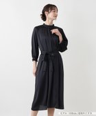 【レリアン/LEILIAN】のサテンベルテッドワンピース ネイビー|ID: prp329100004974068 ipo3291000000037292460