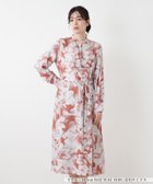 【レリアン/LEILIAN】のラッフルボウタイプリントワンピース アプリコット|ID: prp329100004974069 ipo3291000000037292464