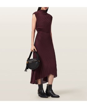 【オールセインツ/ALLSAINTS】のRAYANNA DRESS 大人の最旬トレンドファッション＆コーディネート founy(ファウニー) ファッション Fashion レディースファッション Fashion for Women ワンピース Dresses フォーマル・パーティードレス・結婚式用ドレス Elegant & Casual Dresses エレガント 上品 Elegant ドレス Dress, One-Piece プリーツ Pleats, Pleated |ID:prp329100004974078