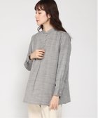 【クロコダイル/CROCODILE】のCROCODILE/ダブルガーゼ バンドカラー チュニック チャコール|ID: prp329100004974083 ipo3291000000037292512