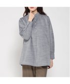 【クロコダイル/CROCODILE】のCROCODILE/ダブルガーゼ バンドカラー チュニック ネイビー|ID: prp329100004974083 ipo3291000000037292513