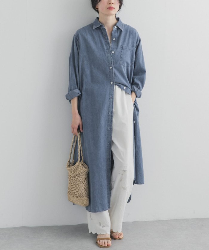 【アーバンリサーチ ドアーズ/URBAN RESEARCH DOORS】のライトコットンデニムシャツワンピース インテリア・キッズ・メンズ・レディースファッション・服の通販 founy(ファウニー) https://founy.com/ ファッション Fashion レディースファッション Fashion for Women ワンピース Dresses シャツワンピース / 1枚で着映えコーデ Shirt Dresses 2026年 2026 2026春夏・S/S Spring/Summer 2026 SS26 インナー Innerwear シンプル Simple, Minimal デニム Denim, Jeans Material ベーシック Basic, Essential ロング Long, Long-Length 夏 Summer S/S・春夏 SS, Spring/Summer, Warm Season |ID: prp329100004974084 ipo3291000000037292514