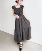 【モーメントプラス/moment+ / MEN】のフロントシャーリングフリルワンピース チャコールグレー|ID: prp329100004974088 ipo3291000000037292529