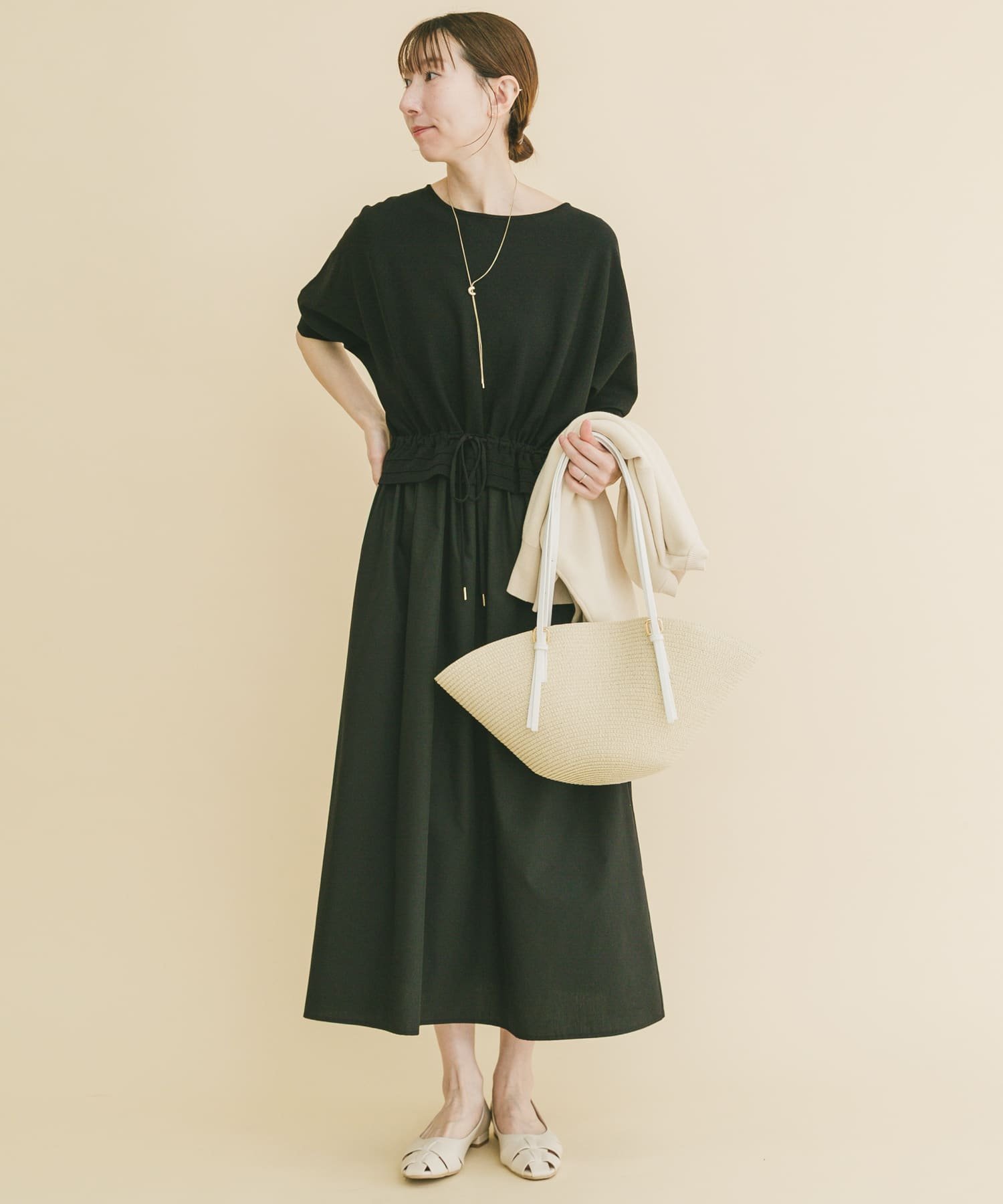 【アイテムズアーバンリサーチ/ITEMS URBAN RESEARCH】のニットドッキングワンピース インテリア・キッズ・メンズ・レディースファッション・服の通販 founy(ファウニー) 　ファッション　Fashion　レディースファッション　Fashion for Women　ワンピース　Dresses　2026年　2026　2026春夏・S/S　Spring/Summer 2026 SS26　シンプル　Simple, Minimal　ドローストリング　Drawstring, Pull Cord　人気　Popular, Best Seller　夏　Summer　S/S・春夏　SS, Spring/Summer, Warm Season　ブラック|ID: prp329100004974089 ipo3291000000037292531