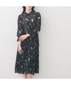 【インデックス/INDEX】の衿付き花柄プリーツフレアワンピース【洗濯機OK/イージーアイロン】 ネイビー|ID: prp329100004974115 ipo3291000000037391528