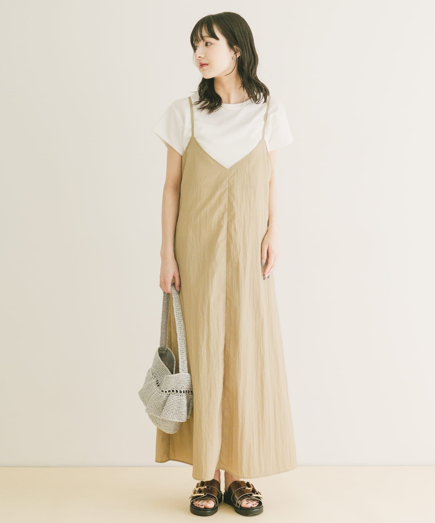 【アイテムズアーバンリサーチ/ITEMS URBAN RESEARCH】の『洗濯可』ワッシャーナイロンキャミワンピースセット(楽着シリーズ) インテリア・キッズ・メンズ・レディースファッション・服の通販 founy(ファウニー) 　ファッション　Fashion　レディースファッション　Fashion for Women　ワンピース　Dresses　キャミソールワンピース　Camisole Dresses　2026年　2026　2026春夏・S/S　Spring/Summer 2026 SS26　インナー　Innerwear　キャミワンピース　Cami Dress, Slip Dress　夏　Summer　S/S・春夏　SS, Spring/Summer, Warm Season　ベージュ系その他|ID: prp329100004974119 ipo3291000000037292646