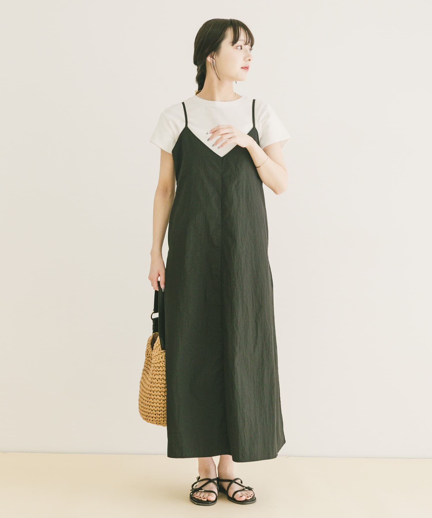 【アイテムズアーバンリサーチ/ITEMS URBAN RESEARCH】の『洗濯可』ワッシャーナイロンキャミワンピースセット(楽着シリーズ) インテリア・キッズ・メンズ・レディースファッション・服の通販 founy(ファウニー) 　ファッション　Fashion　レディースファッション　Fashion for Women　ワンピース　Dresses　キャミソールワンピース　Camisole Dresses　2026年　2026　2026春夏・S/S　Spring/Summer 2026 SS26　インナー　Innerwear　キャミワンピース　Cami Dress, Slip Dress　夏　Summer　S/S・春夏　SS, Spring/Summer, Warm Season　ブラック系その他|ID: prp329100004974119 ipo3291000000037292647