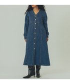 【ローズバッド/ROSE BUD】のDENIM VOLUME SLEEVE DRESS 大人の最旬トレンドファッション＆コーディネート founy(ファウニー) ファッション Fashion レディースファッション Fashion for Women トップス・カットソー Cut & Sew Tops ボリューム袖・フリルスリーブブラウス Voluminous & Ruffle Sleeves / Puffy Sleeve Tops ワンピース Dresses フォーマル・パーティードレス・結婚式用ドレス Elegant & Casual Dresses インディゴ Indigo Denim ヴィンテージ Vintage Style スタンダード Standard, Basic デコルテ Décolleté, Neckline デニム Denim, Jeans Material バランス Balance, Style Balance フロント Front, Front Design 羽織 Haori, Light Jacket エレガント 上品 Elegant thumbnail INDIGO|ID: prp329100004974122 ipo3291000000037292657