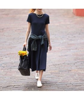【プチバトー/PETIT BATEAU】の半袖フレアワンピース 大人の最旬トレンドファッション＆コーディネート founy(ファウニー) ファッション Fashion レディースファッション Fashion for Women ワンピース Dresses おすすめ Recommended / Our Picks シンプル Simple, Minimal デコルテ Décolleté, Neckline フレア Flare, Flared エレガント 上品 Elegant 半袖 Short Sleeve, Half Sleeve |ID:prp329100004974135