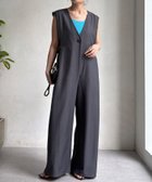 【ドゥドゥ/DouDou】の【WEB限定】Vネックコンビネゾン 大人の最旬トレンドファッション＆コーディネート founy(ファウニー) ファッション Fashion レディースファッション Fashion for Women トップス・カットソー Cut & Sew Tops Vネックトップス V-Neck Tops / V-Cut Neckline Shirts アクセサリー Fashion Accessories インナー Innerwear コンビネゾン Jumpsuit, All-in-One スマート Smart, Elegant 雑誌 Magazine, Fashion Magazine レース Lace, Lace Fabric S/S・春夏 SS, Spring/Summer, Warm Season 再入荷 Restock / Back in Stock 夏 Summer 2026年 2026 2026春夏・S/S Spring/Summer 2026 SS26 thumbnail チャコールグレー|ID: prp329100004974147 ipo3291000000037292729