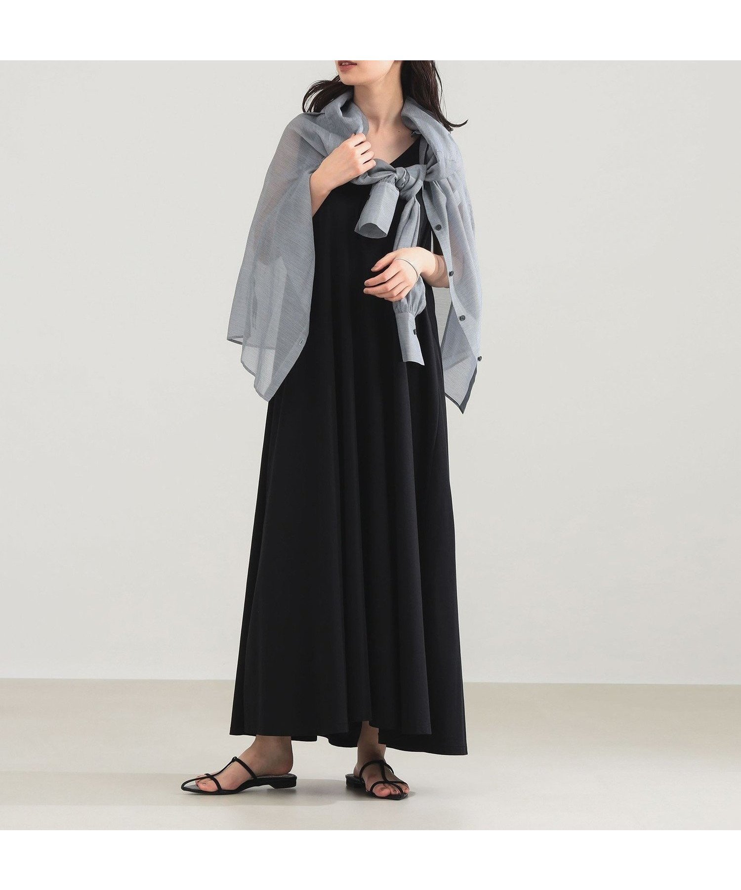 【デミルクス ビームス/Demi-Luxe BEAMS】のAK+1 / 2WAY フレア ワンピース インテリア・キッズ・メンズ・レディースファッション・服の通販 founy(ファウニー) 　ファッション　Fashion　レディースファッション　Fashion for Women　ワンピース　Dresses　カーディガン　Cardigan, Knitwear　サンダル　Sandals, Summer Shoes　ストレッチ　Stretch, Stretchy Fabric　スニーカー　Sneakers, Trainers　フレア　Flare, Flared　ブラウジング　Blouson Silhouette, Cinched Waist　ラウンド　Round, Round Neck　リラックス　Relax, Relaxed Fit　おすすめ　Recommended / Our Picks　BLACK|ID: prp329100004974162 ipo3291000000037292777