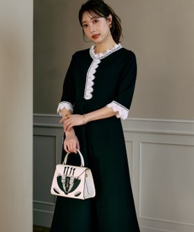 【マーリエ ル カセット/Maglie le cassetto】の《M Maglie le cassetto*冨張愛》愛されクラシカル Lace ニットワンピース 大人の最旬トレンドファッション＆コーディネート founy(ファウニー) ファッション Fashion レディースファッション Fashion for Women ワンピース Dresses ニットワンピース Knit Dresses クラシカル Classical, Vintage-Inspired コンパクト Compact, Small Size 軽量 Lightweight, Ultra Light スマート Smart, Elegant 雑誌 Magazine, Fashion Magazine 人気 Popular, Best Seller フィット Fit, Slim Fit フレア Flare, Flared レース Lace, Lace Fabric おすすめ Recommended / Our Picks 卒業式 Graduation Ceremony |ID:prp329100004974165