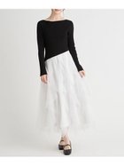 【セルフォード/CELFORD】のラッフルスカートドッキングニットワンピ 大人の最旬トレンドファッション＆コーディネート founy(ファウニー) ファッション Fashion レディースファッション Fashion for Women スカート Skirts おすすめ Recommended / Our Picks アシンメトリー Asymmetrical Style ウェーブ Wavy Pattern ストレート Straight, Straight Cut スマート Smart, Elegant チュール Tulip, Tulip Motif フレア Flare, Flared 夏 Summer 長袖 Long Sleeve, Full Sleeve thumbnail BLK[009]|ID: prp329100004974201 ipo3291000000037292912