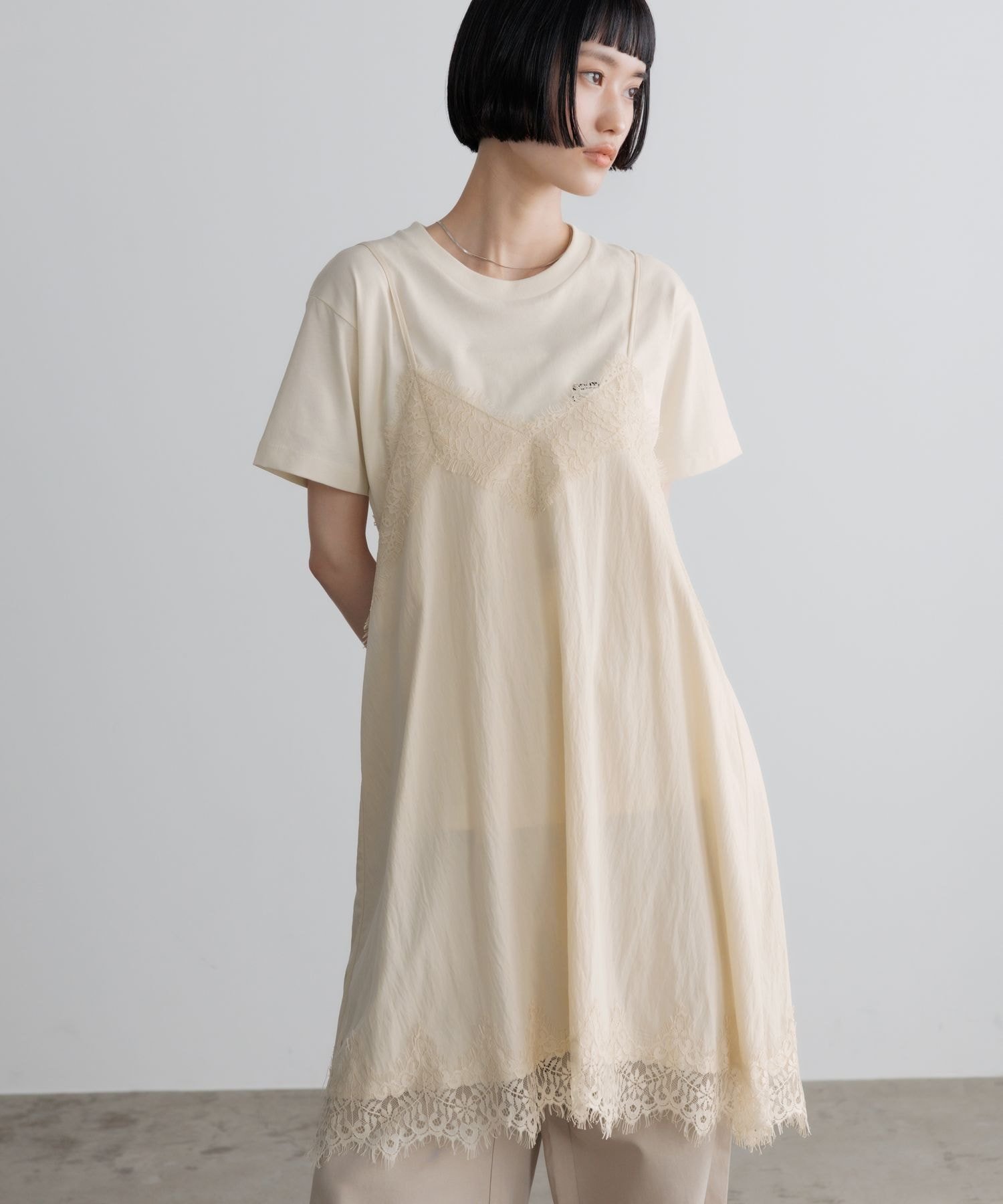 【ローリーズファーム/LOWRYS FARM】のビンテージレースミニワンピース インテリア・キッズ・メンズ・レディースファッション・服の通販 founy(ファウニー) 　ファッション　Fashion　レディースファッション　Fashion for Women　アウター　Coat / Outerwear Collection　おすすめ　Recommended / Our Picks　ダウン　Down, Puffer　デニム　Denim, Jeans Material　トレンド　Trend, Trending Now　フィット　Fit, Slim Fit　フレア　Flare, Flared　ボトム　Bottoms, Lower Wear　リボン　Ribbon, Bow　レース　Lace, Lace Fabric　ヴィンテージ　Vintage Style　アイボリー08|ID: prp329100004974205 ipo3291000000037292930