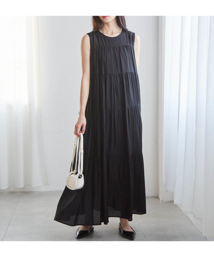 【ラナン/Ranan】のRanan/ティアードデザインワンピース インテリア・キッズ・メンズ・レディースファッション・服の通販 founy(ファウニー) https://founy.com/ ファッション Fashion レディースファッション Fashion for Women ワンピース Dresses ギャザー Gathered, Ruffled シアー Sheer, See-Through リラックス Relax, Relaxed Fit エレガント 上品 Elegant 無地 Plain, Solid Color |ID: prp329100004974228 ipo3291000000037293015