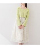 【インデックス/INDEX】の《ツインセット》カーディガン*ニットドッキングワンピース【洗濯機OK】 大人の最旬トレンドファッション＆コーディネート founy(ファウニー) ファッション Fashion レディースファッション Fashion for Women ワンピース Dresses カーディガン Cardigan, Knitwear ショート Short, Short Length シンプル Simple, Minimal スクエア Square, Square Shape スマート Smart, Elegant ドッキング Docking, Mixed Material ドレープ Drape, Draping Fabric フィット Fit, Slim Fit ポケット Pocket, Pocket Detail 半袖 Short Sleeve, Half Sleeve ミックス Mix, Mixed Style エレガント 上品 Elegant thumbnail ライトグリーン|ID: prp329100004974231 ipo3291000000037293030