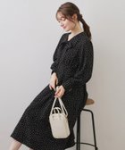 【インデックス/INDEX】のリボンボウタイドットワンピース【洗濯機OK/イージーアイロン/防シワ】 大人の最旬トレンドファッション＆コーディネート founy(ファウニー) ファッション Fashion レディースファッション Fashion for Women ワンピース Dresses エレガント 上品 Elegant ギャザー Gathered, Ruffled ジョーゼット Georgette, Semi-Sheer Fabric スマート Smart, Elegant ドット Polka Dot, Dot Pattern フォーマル Formal, Dressy フレア Flare, Flared ポケット Pocket, Pocket Detail 長袖 Long Sleeve, Full Sleeve thumbnail ブラック|ID: prp329100004974232 ipo3291000000037293032