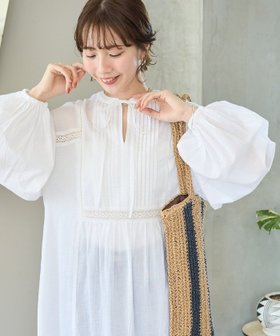 【フリークスストア/FREAK'S STORE】のインドレース切り替えスキッパーワンピース【限定展開】 大人の最旬トレンドファッション＆コーディネート founy(ファウニー) ファッション Fashion レディースファッション Fashion for Women ワンピース Dresses 2026年 2026 2026春夏・S/S Spring/Summer 2026 SS26 インド Indian Textile スキッパー Skipper, Open Collar マキシ Maxi, Full Length リボン Ribbon, Bow レース Lace, Lace Fabric エレガント 上品 Elegant 夏 Summer S/S・春夏 SS, Spring/Summer, Warm Season |ID:prp329100004974234