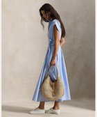 【ラルフローレン/RALPH LAUREN】のストライプド ベルテッド コットン シャツドレス 大人の最旬トレンドファッション＆コーディネート founy(ファウニー) ファッション Fashion レディースファッション Fashion for Women トップス・カットソー Cut & Sew Tops シャツ・ブラウス・オフィスカジュアル Elegant Blouses & Button-Ups ワンピース Dresses フォーマル・パーティードレス・結婚式用ドレス Elegant & Casual Dresses くるぶし Ankle-Length クラシック Classic, Timeless Style ストライプ Stripe, Striped Pattern ドレス Dress, One-Piece フレア Flare, Flared プリーツ Pleats, Pleated ボックス Boxy, Box Shape ヨーク Yoke, Yoke Design 半袖 Short Sleeve, Half Sleeve thumbnail 400ブルー|ID: prp329100004974243 ipo3291000000037293074