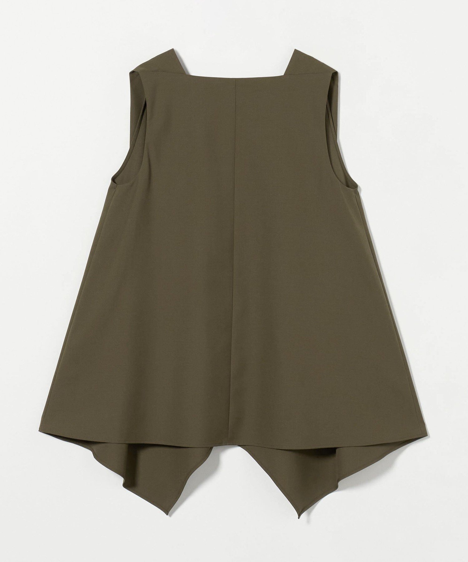 【ユナイテッドアローズ/UNITED ARROWS】のH タイプライターノースリーブ バックVネック ブラウス インテリア・キッズ・メンズ・レディースファッション・服の通販 founy(ファウニー) 　ファッション　Fashion　レディースファッション　Fashion for Women　トップス・カットソー　Cut & Sew Tops　キャミソール&ノースリーブ　Camisoles & Sleeveless Tops　シャツ・ブラウス・オフィスカジュアル　Elegant Blouses & Button-Ups　Vネックトップス　V-Neck Tops / V-Cut Neckline Shirts　バッグ　Bags　イレギュラーヘム　Irregular Hem　ショーツ　Shorts, Short Pants　タイプライター　Typewriter Fabric, Crisp Cotton　ノースリーブ　Sleeveless, No-Sleeve　バランス　Balance, Style Balance　フロント　Front, Front Design　アウトレット　Outlet / Clearance　OLIVE|ID: prp329100004974253 ipo3291000000037293107