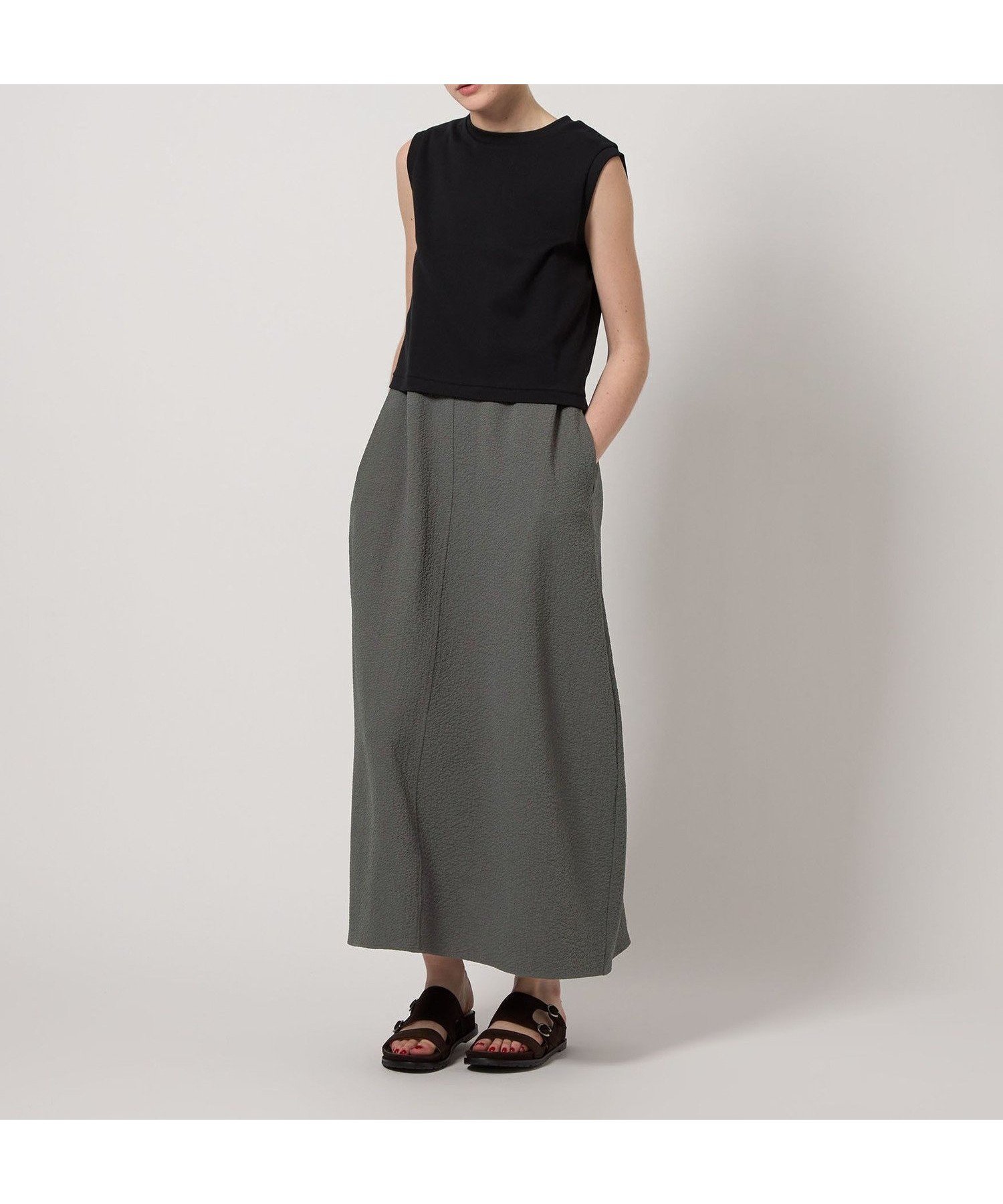 【ユナイテッドアローズ/UNITED ARROWS】のSteven Alan ポコポコ タンクトップ ワンピース インテリア・キッズ・メンズ・レディースファッション・服の通販 founy(ファウニー) 　ファッション　Fashion　レディースファッション　Fashion for Women　ワンピース　Dresses　スリット　Slit, Slit Detail　タンク　Tank Top, Sleeveless Top　モダン　Modern, Contemporary　アウトレット　Outlet / Clearance　おすすめ　Recommended / Our Picks　夏　Summer　DK.GRAY|ID: prp329100004974256 ipo3291000000037293115