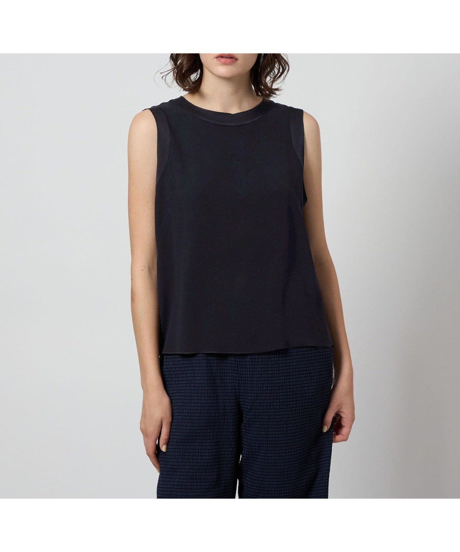 【ユナイテッドアローズ/UNITED ARROWS】のSteven Alan バックサテン ジョーゼット タンクトップブラウス 大人の最旬トレンドファッション＆コーディネート founy(ファウニー) 　ファッション　Fashion　レディースファッション　Fashion for Women　トップス・カットソー　Cut & Sew Tops　シャツ・ブラウス・オフィスカジュアル　Elegant Blouses & Button-Ups　バッグ　Bags　サテン　Satin, Glossy Fabric　ジョーゼット　Georgette, Semi-Sheer Fabric　セットアップ　Set-Up, Coordinated Outfit　タンク　Tank Top, Sleeveless Top　アウトレット　Outlet / Clearance　エレガント 上品　Elegant　 other-1|ID: prp329100004974259 ipo3291000000037293124