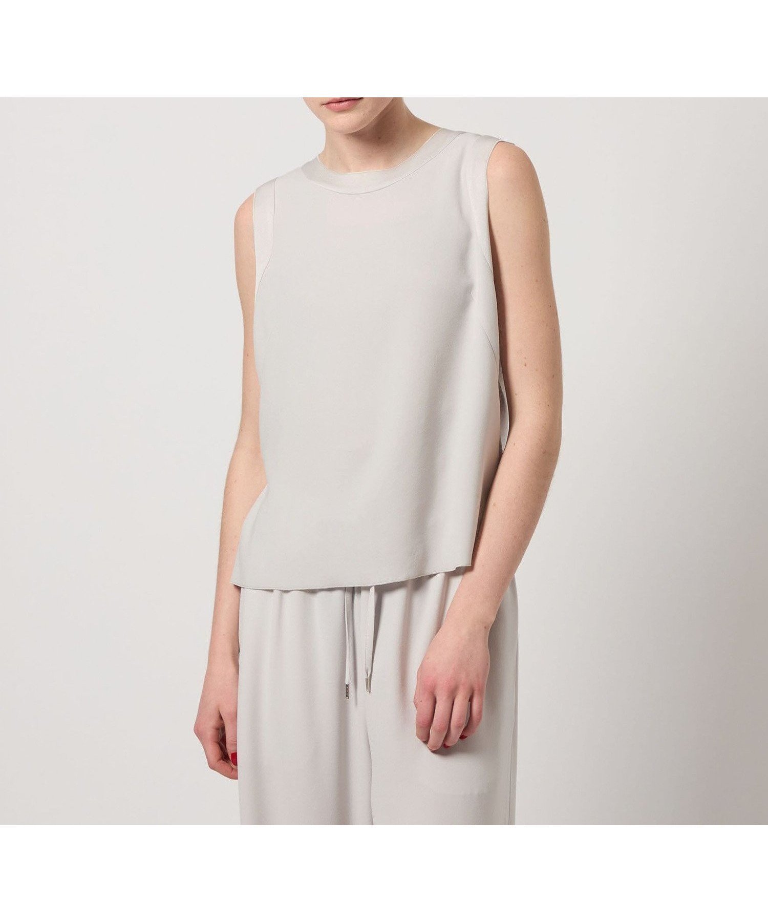 【ユナイテッドアローズ/UNITED ARROWS】のSteven Alan バックサテン ジョーゼット タンクトップブラウス インテリア・キッズ・メンズ・レディースファッション・服の通販 founy(ファウニー) 　ファッション　Fashion　レディースファッション　Fashion for Women　トップス・カットソー　Cut & Sew Tops　シャツ・ブラウス・オフィスカジュアル　Elegant Blouses & Button-Ups　バッグ　Bags　サテン　Satin, Glossy Fabric　ジョーゼット　Georgette, Semi-Sheer Fabric　セットアップ　Set-Up, Coordinated Outfit　タンク　Tank Top, Sleeveless Top　アウトレット　Outlet / Clearance　エレガント 上品　Elegant　OFF WHITE|ID: prp329100004974259 ipo3291000000037293126