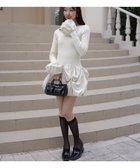 【エイミーイストワール/eimy istoire】のボリュームヘムドッキングニットワンピ 大人の最旬トレンドファッション＆コーディネート founy(ファウニー) ファッション Fashion レディースファッション Fashion for Women ワンピース Dresses ニットワンピース Knit Dresses ドッキング Docking, Mixed Material バルーン Balloon, Balloon Silhouette フィット Fit, Slim Fit フェミニン Feminine, Girly フリル Frill, Ruffle ランダム Random, Irregular 再入荷 Restock / Back in Stock おすすめ Recommended / Our Picks thumbnail IVORY|ID: prp329100004974276 ipo3291000000037293182