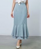 【セゾンドパピヨン/SAISON DE PAPILLON】のアシンメトリー二段フリルスカート 大人の最旬トレンドファッション＆コーディネート founy(ファウニー) ファッション Fashion レディースファッション Fashion for Women スカート Skirts アシンメトリー Asymmetrical Style オーガンジー Organza Fabric サテン Satin, Glossy Fabric トレンド Trend, Trending Now ドッキング Docking, Mixed Material フリル Frill, Ruffle フレア Flare, Flared フロント Front, Front Design マーメイド Mermaid, Fishtail Silhouette 切替 Switching, Contrast Panel thumbnail ブルーグレー|ID: prp329100004974286 ipo3291000000037293232