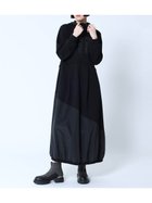 【ラシュッド/LASUD】のバルーンシルエットロングワンピース 大人の最旬トレンドファッション＆コーディネート founy(ファウニー) ファッション Fashion レディースファッション Fashion for Women ワンピース Dresses おすすめ Recommended / Our Picks ドッキング Docking, Mixed Material バルーン Balloon, Balloon Silhouette 切替 Switching, Contrast Panel thumbnail ブラック|ID: prp329100004974288 ipo3291000000037293239