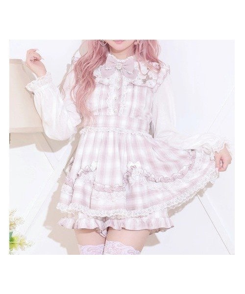 【ノエミ/NOEMIE】のキラキラビジューハシゴレースホイップフリルSETUP インテリア・キッズ・メンズ・レディースファッション・服の通販 founy(ファウニー) 　ファッション　Fashion　レディースファッション　Fashion for Women　セットアップ　Matching Sets　ガーリー　Girly, Feminine Style　シンプル　Simple, Minimal　セットアップ　Set-Up, Coordinated Outfit　チェック　Check, Plaid, Tartan　ビジュー　Bijou, Jewel-like Accent　ボトム　Bottoms, Lower Wear　リボン　Ribbon, Bow　レース　Lace, Lace Fabric　エレガント 上品　Elegant　ピンク|ID: prp329100004974299 ipo3291000000037293272