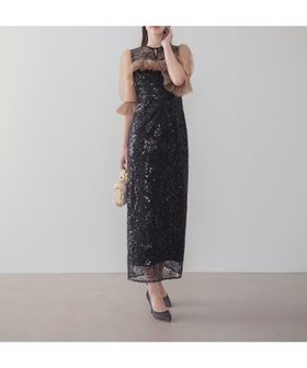 【レジャ/Leja】のチュールギャザーフラワースパンコールIラインワンピースドレス結婚式 大人の最旬トレンドファッション＆コーディネート founy(ファウニー) ファッション Fashion レディースファッション Fashion for Women ワンピース Dresses フォーマル・パーティードレス・結婚式用ドレス Elegant & Casual Dresses オケージョン Occasion Wear カッティング Cutting Detail ギャザー Gathered, Ruffled シアー Sheer, See-Through シェイプ Shape, Slim Fit スパンコール Sequins, Sequin Embellishment スリーブ Sleeve, Long Sleeve / Short Sleeve チュール Tulip, Tulip Motif デコルテ Décolleté, Neckline ドレス Dress, One-Piece フォーマル Formal, Dressy フラワー Flower, Floral フリル Frill, Ruffle モチーフ Motif, Design Theme おすすめ Recommended / Our Picks 旅行 Travel 結婚式 Wedding 披露宴 Wedding Reception |ID:prp329100004974304