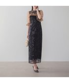 【レジャ/Leja】のチュールギャザーフラワースパンコールIラインワンピースドレス結婚式 BLACK|ID: prp329100004974304 ipo3291000000037293288