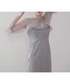 【レジャ/Leja】のチュールギャザーフラワースパンコールIラインワンピースドレス結婚式 GRAY|ID: prp329100004974304 ipo3291000000037293289