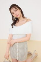 【リエンダ/rienda】のアシンメトリーツイードミニニットワンピース WHT|ID: prp329100004974321 ipo3291000000037293347