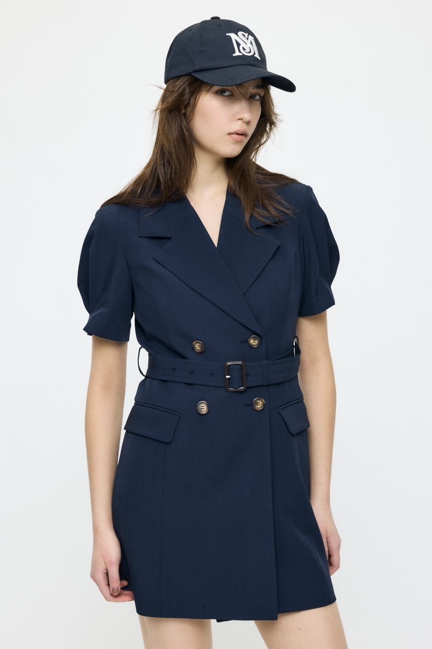 【マウジー/moussy】のTRENCH MINI ドレス インテリア・キッズ・メンズ・レディースファッション・服の通販 founy(ファウニー) 　ファッション　Fashion　レディースファッション　Fashion for Women　ワンピース　Dresses　フォーマル・パーティードレス・結婚式用ドレス　Elegant & Casual Dresses　おすすめ　Recommended / Our Picks　ドレス　Dress, One-Piece　フロント　Front, Front Design　人気　Popular, Best Seller　再入荷　Restock / Back in Stock　NVY|ID: prp329100004974331 ipo3291000000037293387