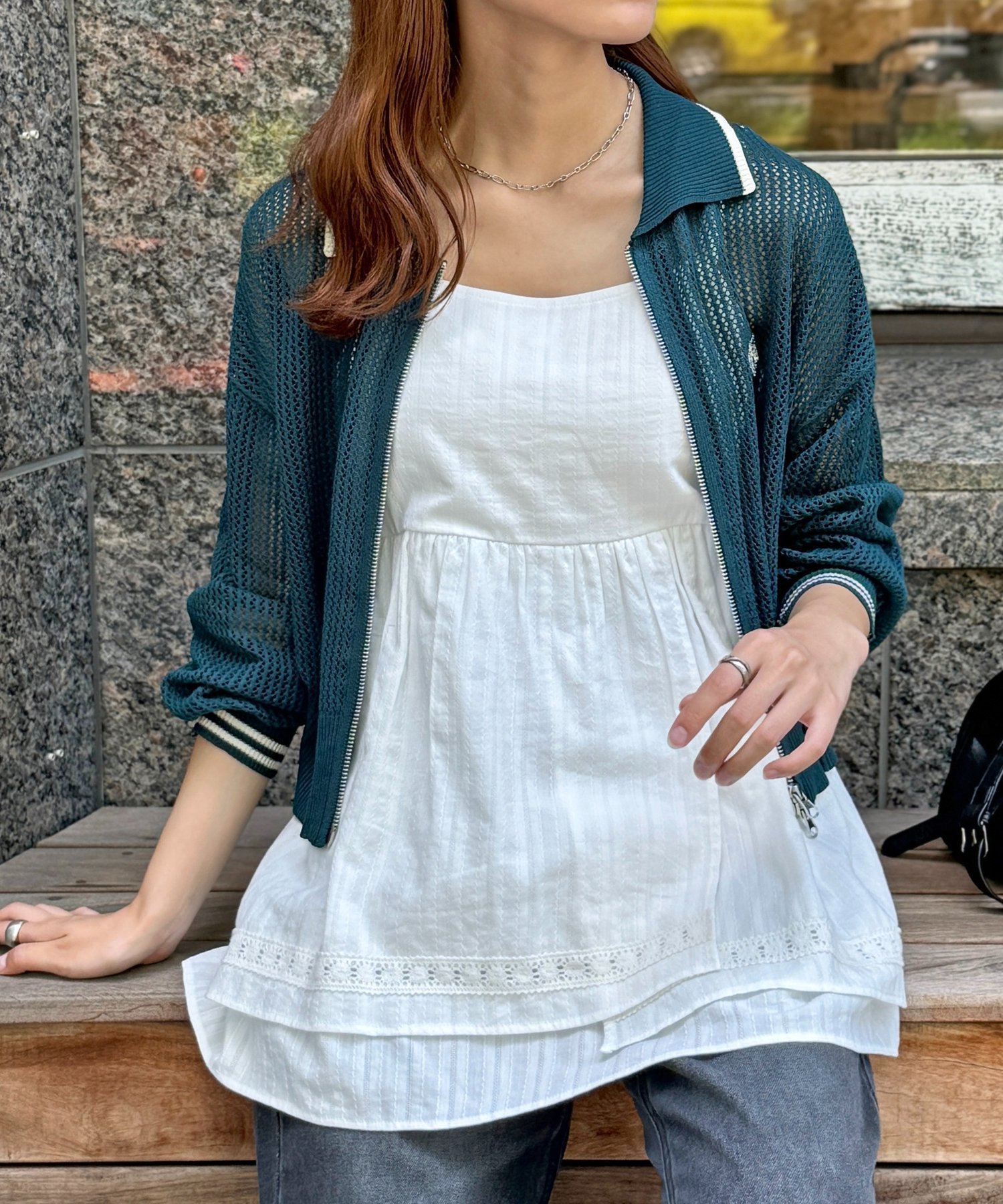 【シーピーシーエム/CPCM】のアソート裾レースキャミチュニック インテリア・キッズ・メンズ・レディースファッション・服の通販 founy(ファウニー) 　ファッション　Fashion　レディースファッション　Fashion for Women　トップス・カットソー　Cut & Sew Tops　キャミソール&ノースリーブ　Camisoles & Sleeveless Tops　インナー　Innerwear　カーディガン　Cardigan, Knitwear　キャミソール　Camisole, Spaghetti Strap Top　デニム　Denim, Jeans Material　定番　Standard, Basic Item　フレア　Flare, Flared　メッシュ　Mesh, Net Fabric　レース　Lace, Lace Fabric　ロング　Long, Long-Length　おすすめ　Recommended / Our Picks　ホワイトその他3|ID: prp329100004974352 ipo3291000000037293450