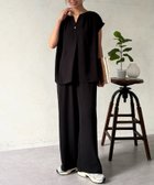【シェトワ/Chez toi】の【セットアイテム】キーネックシャツ×イージーパンツ 大人の最旬トレンドファッション＆コーディネート founy(ファウニー) ファッション Fashion レディースファッション Fashion for Women パンツ Pants & Trousers カーディガン Cardigan, Knitwear セットアップ Set-Up, Coordinated Outfit チュニック Tunic, Long Top デニム Denim, Jeans Material 長袖 Long Sleeve, Full Sleeve ワイド Wide, Wide Fit 再入荷 Restock / Back in Stock おすすめ Recommended / Our Picks エレガント 上品 Elegant thumbnail ブラック|ID: prp329100004974353 ipo3291000000037293453
