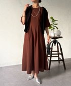 【シェトワ/Chez toi】のタックワンピース 大人の最旬トレンドファッション＆コーディネート founy(ファウニー) ファッション Fashion レディースファッション Fashion for Women ワンピース Dresses カーディガン Cardigan, Knitwear シンプル Simple, Minimal ネックレス Necklace, Pendant Necklace 長袖 Long Sleeve, Full Sleeve フレア Flare, Flared リラックス Relax, Relaxed Fit 再入荷 Restock / Back in Stock おすすめ Recommended / Our Picks エレガント 上品 Elegant thumbnail ブラウン|ID: prp329100004974355 ipo3291000000037293461