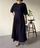 【シェトワ/Chez toi】のタックワンピース 大人の最旬トレンドファッション＆コーディネート founy(ファウニー) ファッション Fashion レディースファッション Fashion for Women ワンピース Dresses カーディガン Cardigan, Knitwear シンプル Simple, Minimal ネックレス Necklace, Pendant Necklace 長袖 Long Sleeve, Full Sleeve フレア Flare, Flared リラックス Relax, Relaxed Fit 再入荷 Restock / Back in Stock おすすめ Recommended / Our Picks エレガント 上品 Elegant thumbnail ネイビー|ID: prp329100004974355 ipo3291000000037293462