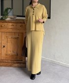 【ゼヴォン/Thevon】の襟付きニットスカート/セットアップ 大人の最旬トレンドファッション＆コーディネート founy(ファウニー) ファッション Fashion レディースファッション Fashion for Women セットアップ Matching Sets スカート・ミニ/ミディ/マキシ Skirts / Mini, Midi & Maxi Skirts ショート Short, Short Length セットアップ Set-Up, Coordinated Outfit トレンド Trend, Trending Now ネックレス Necklace, Pendant Necklace パール Pearl, Pearl Accent フェミニン Feminine, Girly フレア Flare, Flared リラックス Relax, Relaxed Fit 再入荷 Restock / Back in Stock おすすめ Recommended / Our Picks エレガント 上品 Elegant 2026年 2026 2026春夏・S/S Spring/Summer 2026 SS26 thumbnail イエロー|ID: prp329100004974358 ipo3291000000037293476