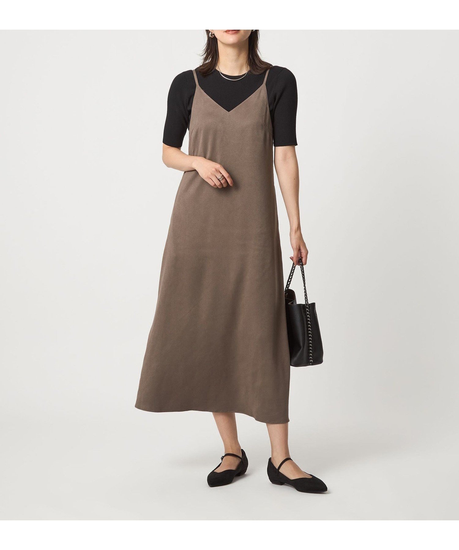 【ユナイテッドアローズ/UNITED ARROWS】のスウェードライク キャミソール ワンピース インテリア・キッズ・メンズ・レディースファッション・服の通販 founy(ファウニー) 　ファッション　Fashion　レディースファッション　Fashion for Women　ワンピース　Dresses　インナー　Innerwear　秋　Autumn　カットソー　Cut and Sewn Top　キャミソール　Camisole, Spaghetti Strap Top　キャミワンピース　Cami Dress, Slip Dress　ジャケット　Jacket, Outerwear　フェミニン　Feminine, Girly　ロング　Long, Long-Length　アウトレット　Outlet / Clearance　おすすめ　Recommended / Our Picks　夏　Summer　ビジネス 仕事 通勤　Business / Work / Commuting　MOCA|ID: prp329100004974362 ipo3291000000037293490