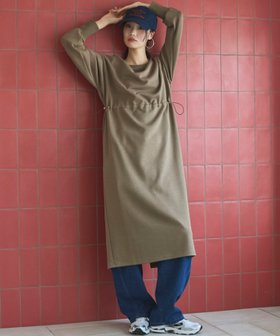 【ドゥ アルシーヴ/Doux archives】のウエストドロストカットワンピース 大人の最旬トレンドファッション＆コーディネート founy(ファウニー) ファッション Fashion レディースファッション Fashion for Women ワンピース Dresses カットソー Cut and Sewn Top ギャザー Gathered, Ruffled ジャケット Jacket, Outerwear ストレッチ Stretch, Stretchy Fabric リラックス Relax, Relaxed Fit おすすめ Recommended / Our Picks |ID:prp329100004974365