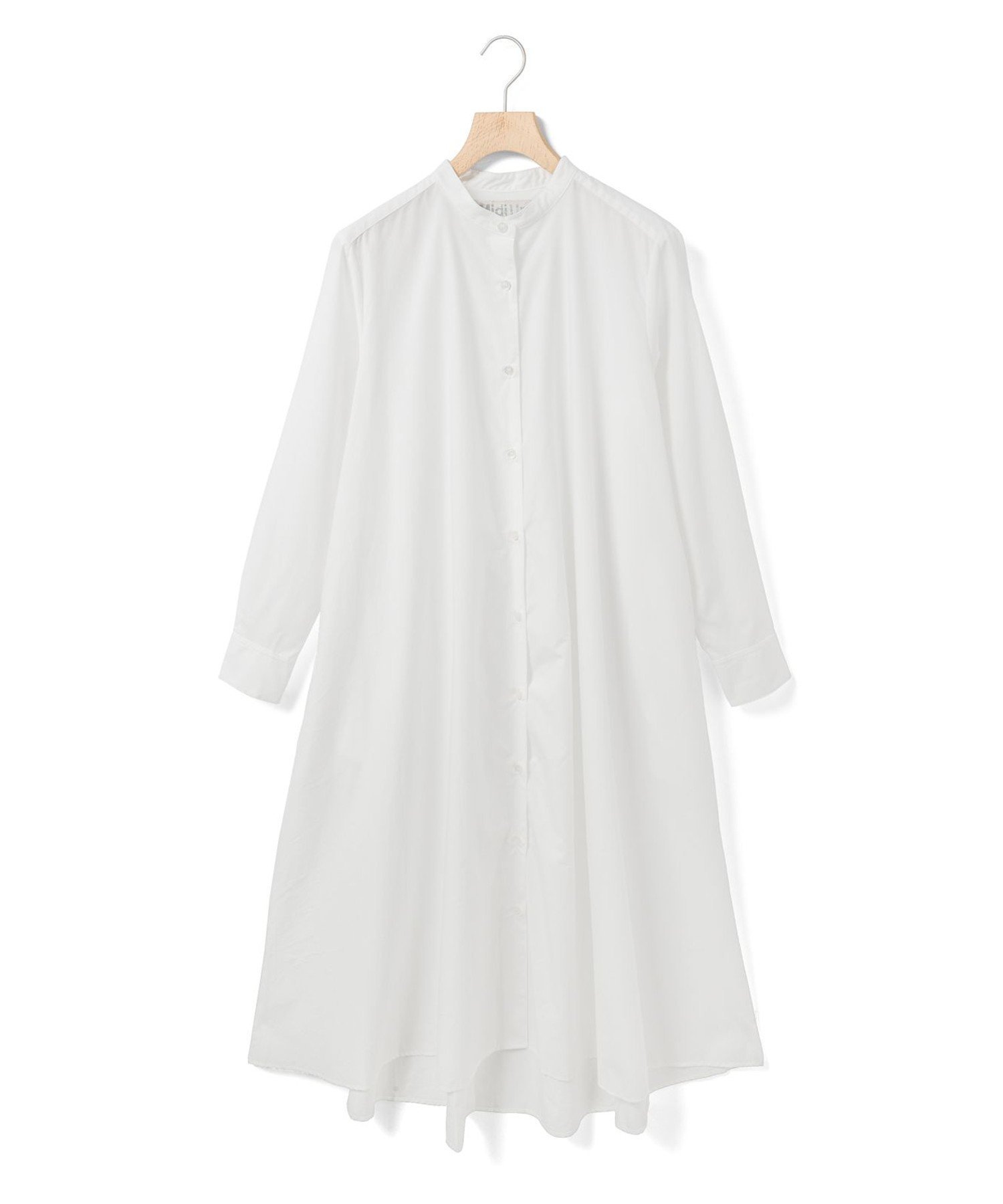 【マーコート/MARcourt】のMidiUmi Aラインバンドカラーシャツワンピース インテリア・キッズ・メンズ・レディースファッション・服の通販 founy(ファウニー) 　ファッション　Fashion　レディースファッション　Fashion for Women　ワンピース　Dresses　シャツワンピース / 1枚で着映えコーデ　Shirt Dresses　シンプル　Simple, Minimal　スニーカー　Sneakers, Trainers　タイプライター　Typewriter Fabric, Crisp Cotton　フロント　Front, Front Design　ポケット　Pocket, Pocket Detail　ロング　Long, Long-Length　今季　This Season, Current Season　再入荷　Restock / Back in Stock　定番　Standard, Basic Item　無地　Plain, Solid Color　長袖　Long Sleeve, Full Sleeve　オフホワイト|ID: prp329100004974369 ipo3291000000037293517