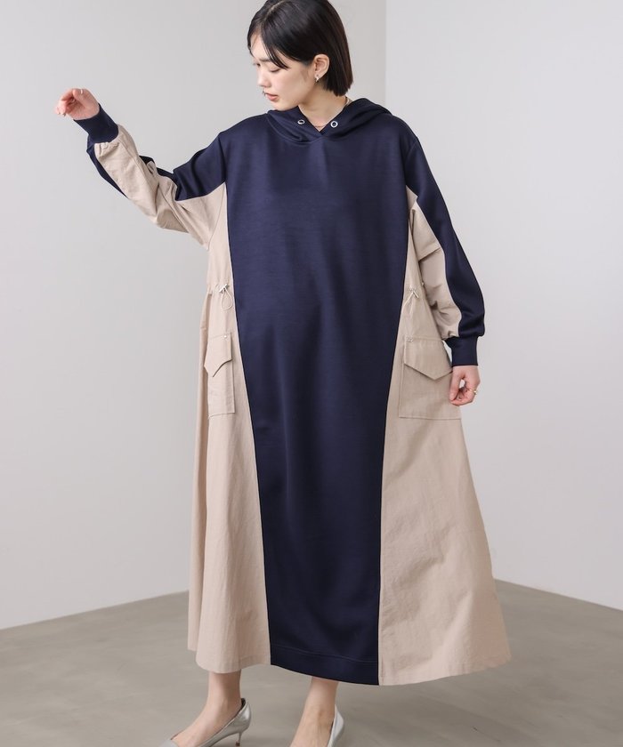 【バブ ブージュルード/Bab Bou Jeloud】の異素材切替ワンピース インテリア・キッズ・メンズ・レディースファッション・服の通販 founy(ファウニー) https://founy.com/ ファッション Fashion レディースファッション Fashion for Women ワンピース Dresses インナー Innerwear カットソー Cut and Sewn Top 切替 Switching, Contrast Panel ショート Short, Short Length ストレート Straight, Straight Cut スニーカー Sneakers, Trainers フロント Front, Front Design ポケット Pocket, Pocket Detail 再入荷 Restock / Back in Stock おすすめ Recommended / Our Picks |ID: prp329100004974375 ipo3291000000037293538