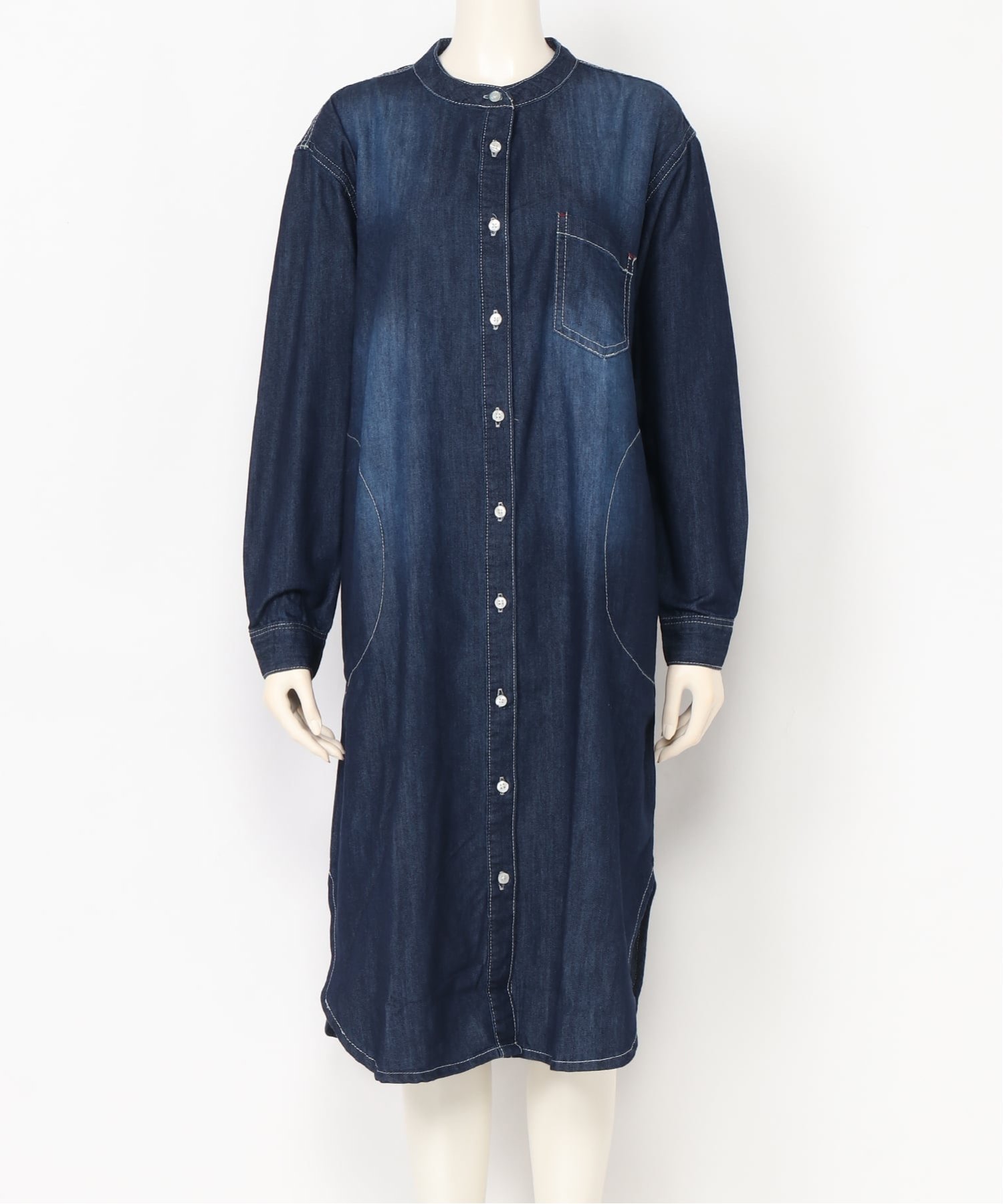 【リラクロ/relaclo】のrelaclo select/デニムシャツワンピース インテリア・キッズ・メンズ・レディースファッション・服の通販 founy(ファウニー) 　ファッション　Fashion　レディースファッション　Fashion for Women　ワンピース　Dresses　シャツワンピース / 1枚で着映えコーデ　Shirt Dresses　フォルム　Silhouette, Form　ネイビー|ID: prp329100004974385 ipo3291000000037293576