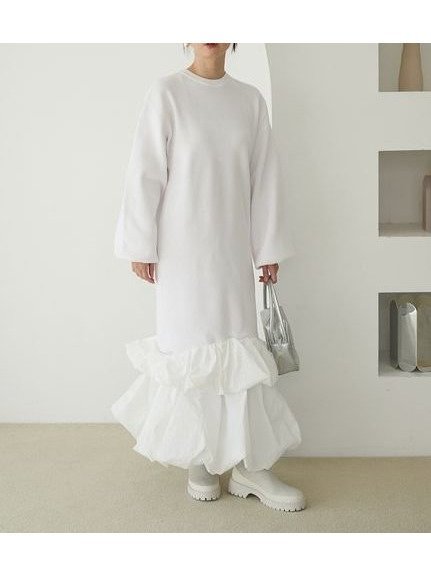 【エミ/emmi】のニットタフタドッキングOP インテリア・キッズ・メンズ・レディースファッション・服の通販 founy(ファウニー) https://founy.com/ ファッション Fashion レディースファッション Fashion for Women トップス・カットソー Cut & Sew Tops ニット Knit Tops & Sweaters スニーカー Sneakers, Trainers スマート Smart, Elegant タフタ Taffeta, Structured Fabric ドッキング Docking, Mixed Material バルーン Balloon, Balloon Silhouette |ID: prp329100004974407 ipo3291000000037293646
