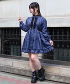 【アクシーズファム/axes femme】のチェックフリルシャツワンピース ブルー|ID: prp329100004974419 ipo3291000000037293691