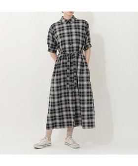 【アフタヌーンティー リビング/Afternoon Tea LIVING】のチェック麻調シャツワンピース 大人の最旬トレンドファッション＆コーディネート founy(ファウニー) ファッション Fashion レディースファッション Fashion for Women ワンピース Dresses シャツワンピース / 1枚で着映えコーデ Shirt Dresses おすすめ Recommended / Our Picks シンプル Simple, Minimal チェック Check, Plaid, Tartan ポケット Pocket, Pocket Detail モノトーン Monotone, Black and White エレガント 上品 Elegant |ID:prp329100004974455